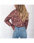 Kobiety bluzki lato Leopard szyfonowa bluzka z długim rękawem Turn Down Collar Lady koszula biurowa luźne topy Plus Size Blusas 