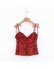 Boho czarny czerwony serce drukuj crop top kobiety backless sexy halter cami top streetwear czeski spaghetti pasek sexy topy let