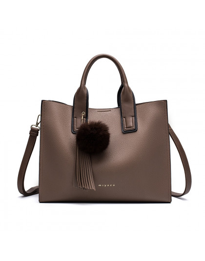 MIYACO torebka dla kobiet skórzane torby na ramię torebki markowe eleganckie torby Crossbody torebki damskie torby z pomponem i 
