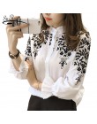 2018 moda kobiet odzież haft bluzka koszula bawełniana koreański kwiat haftowane topy koreański styl świeże koszula 529E 25