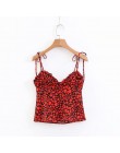 Boho czarny czerwony serce drukuj crop top kobiety backless sexy halter cami top streetwear czeski spaghetti pasek sexy topy let