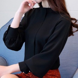 Nowy jesień wiosna topy kobiety moda damska z długim rękawem koszule Casual szyfonowa bluzka 2018 urząd pracy Wear Blusas Femini