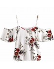Feitong lato blusa feminina kobiety bluzki Sexy zimno ramię kwiatowy Print krótki bluzka Crop topy blusas mujer de moda 2019 now