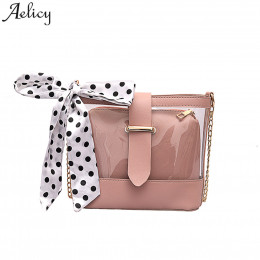 Aelicy luksusowe dziewczyny torby na ramię @ przejrzyste łuk wstążka kobiety Messenger torby moda małe panie crossbody torba bol