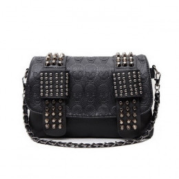 DIINOVIVO 2019 nowy nit torba kobieca PU skórzane torby na ramię czaszki torba Punk Crossbody torby dla damski łańcuszek torba W