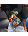 Kobiet w klatce piersiowej torba na ramię Graffiti drukowane szeroki pasek na ramię Messenger torba RD w klatce piersiowej toreb