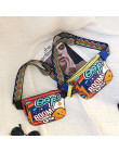 Kobiet w klatce piersiowej torba na ramię Graffiti drukowane szeroki pasek na ramię Messenger torba RD w klatce piersiowej toreb