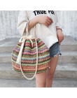 Moda Rattan tkane kobiet torebki lato plaża torba duża pojemność torba na drobiazgi ręcznie robione na drutach słomy Crossbody t