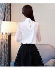 2018 nowa moda lato tunika kobiety bluzka koszule z długim rękawem Tie Bow szyfonu z golfem formalne kobiety białe czarne koszul