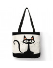 Cartoon zwierząt kot drukuj torba na drobiazgi dla kobiet składane torby na zakupy wielokrotnego użytku pościel torebki etui