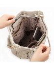REPRCLA luksusowa marka kobiety wiadro torba moda Tassel torba na ramię wysokiej jakości nit Messenger torby torebka kobieca do 