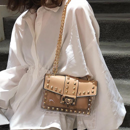 Torby dla kobiet 2019 nowych moda nit pakiet przekątnej przezroczysta torba na ramię łańcucha torba na co dzień torby Crossbody 