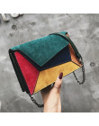 SMOOZA Retro matowy Patchwork Crossbody torby dla kobiet Messenger torby łańcuch pasek torba na ramię pani mała klapa na krzyż t