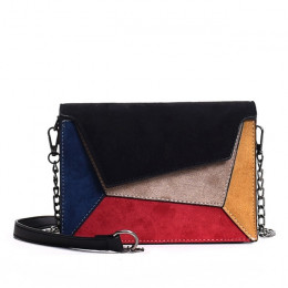 SMOOZA Retro matowy Patchwork Crossbody torby dla kobiet Messenger torby łańcuch pasek torba na ramię pani mała klapa na krzyż t