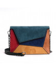 SMOOZA Retro matowy Patchwork Crossbody torby dla kobiet Messenger torby łańcuch pasek torba na ramię pani mała klapa na krzyż t