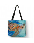 Akwarela druku żółw morski druku torebki dla kobiet 2019 New Arrival torby na ramię pościel torby na zakupy wielokrotnego użytku