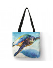 Akwarela druku żółw morski druku torebki dla kobiet 2019 New Arrival torby na ramię pościel torby na zakupy wielokrotnego użytku