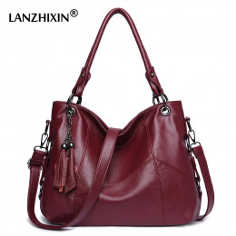 Lanzhixin kobiety skórzane torebki kobiety Messenger torby projektant Crossbody torba na ramię kobiet Bolsa Top-torby z uchwytam