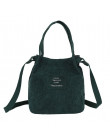 Wysokiej jakości torba kobieca w stylu Vintage sztruks torby na ramię nowy sztruks wiadro torebki na ramię