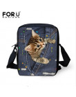 FORUDESIGNS kobiety Messenger torby 3D Denim zwierząt torebki na ramię torby na ramię słodkie Cat Messenger torby Crossbody torb