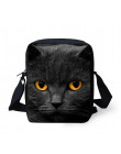 FORUDESIGNS kobiety Messenger torby 3D Denim zwierząt torebki na ramię torby na ramię słodkie Cat Messenger torby Crossbody torb