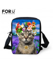 FORUDESIGNS kobiety Messenger torby 3D Denim zwierząt torebki na ramię torby na ramię słodkie Cat Messenger torby Crossbody torb