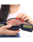 Mały skórzany portfel damski na zatrzask oryginalny pakowny wielofunkcyjny młodzieżowy dziewczęcy