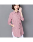 VogorSean kobiety bluzka w paski koszule wiosna jesień dla Lady pracuj z długim rękawem topy kobiet moda odzież Blusas Plus Size