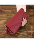 2019 moda kobiet portfele prosty zamek torebki czarny biały szary czerwony długi odcinek sprzęgła portfel miękkie portmonetka ze