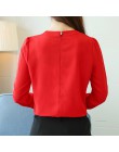 Szyfonowa bluzka damska koszula 2018 z długim rękawem czerwony odzież damska urząd Lady bluzka kobiet topy damskie koszula Blusa