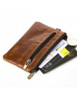 JOYIR portmonetka mężczyźni portfele z prawdziwej skóry mężczyzn portfel kobiety w stylu Vintage Slim Zipper krótki portfele z e