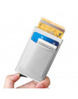 DIENQI Rfid inteligentny portfel posiadacz karty kredytowej metalowe cienkie Slim Men portfele przejść tajne pop-up minimalistyc