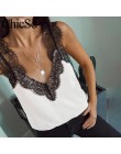 MissyChilli podstawowe sexy black lace top kobiety lato biała cami tank top kobiet eleganckie streetwear niebieski v neck strona