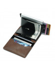 Rfid blokowanie Aluminium cienkie mężczyźni portfele mężczyzna Mini Slim portfel Trifold posiadaczy kart portfel małe torebki wo