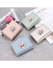 Śliczne wielu kart kobiety portfel królik tkaniny naklejki zmienić Folder japoński Kawaii dziewczyna krótki wielofunkcyjny portm