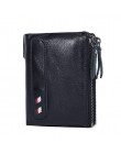 Hot!!! Prawdziwej skóry kobiet portfel portmonetki portmonetka kobiet mały Portomonee Bifold portfel RFID pani torebka dla dziew
