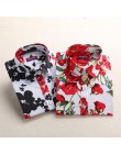Dioufond w stylu Vintage kobiet popy i bluzki bawełniane kwiatowy Print koszula z długim rękawem Blusas Femininas Plus rozmiar u
