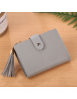 Kobiety dziewczyna Mini Tassel portfel monety etui na karty kredytowe organizator kieszonkowy klasyczne stałe torebki nowe mody 