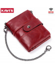 KAVIS Rfid 100% prawdziwej skóry kobiet portfel kobiet portemonnee portmonetka krótki męski portfel jakości projektant mężczyzna