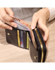 Kobiety krótkie portfele PU skóra kobiet Plaid torebki Nubuck posiadacz karty portfel moda kobieta mały portfel na zamek błyskaw