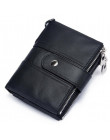 KAVIS Rfid 100% prawdziwej skóry kobiet portfel kobiet portemonnee portmonetka krótki męski portfel jakości projektant mężczyzna