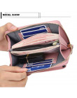 Moda kobiety Crossbody portfel PU skóra damska kopertówka wielofunkcyjny zamek portmonetka jednolity kolor torby na ramię sprzęg