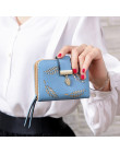 Kobiety portfel modna torebka kobiet krótkie portfele Hollow zostawić pokrowiec torebka dla kobiet monety torebki ze skóry PU po