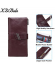 X. D. BOLO portfel damski z prawdziwej skóry portfele kobiet portemonnee portmonetka długie torebki kopertówki etui na karty do 