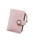 Kobiet mały portfel skórzany posiadacz karty elegancki jednolity kolor krótki urocza portmonetka Zip portmonetki sprzęgła torebk