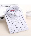 Dioufond Floral kobiety bluzki bluzka w kropki z długim rękawem koszula kobiety bawełna Camisas Femininas Blusa Feminina panie t