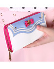 Kawaii Sailor Moon projektant długi portfel ze skóry kobiety japoński moda marka damski zamek błyskawiczny torebka piękny torebk