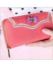 Kawaii Sailor Moon projektant długi portfel ze skóry kobiety japoński moda marka damski zamek błyskawiczny torebka piękny torebk