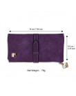 Luksusowe fioletowy sznurkiem nubuk PU skóra długi portfel damski projektant mody torebka wysokiej jakości kobiet prezent worek 
