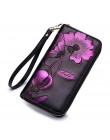 Flower Genuine Leather Women's Wallet Female Long Walet Women Carteira Lady Clutch Money Bag Coin Purse Cartera Mujer Portomonee